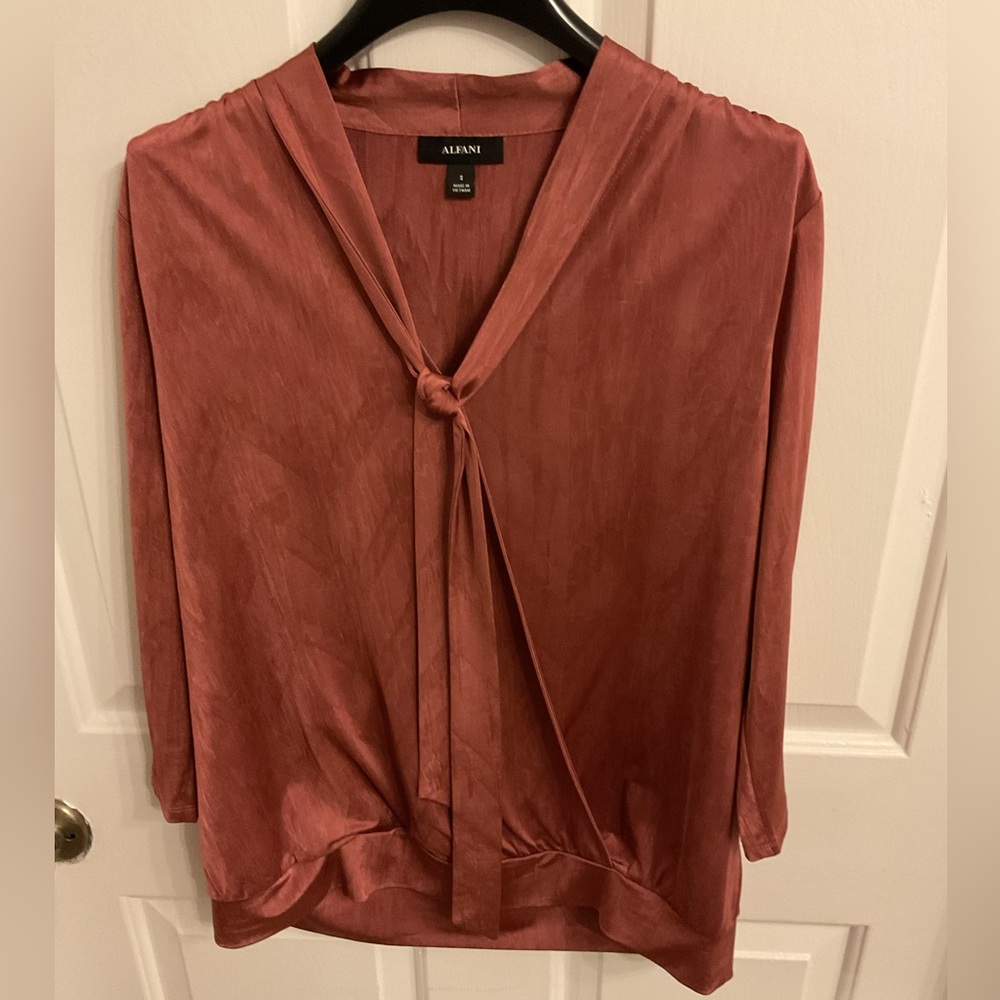 Giorgio Armani Pink Tie Front Blouse